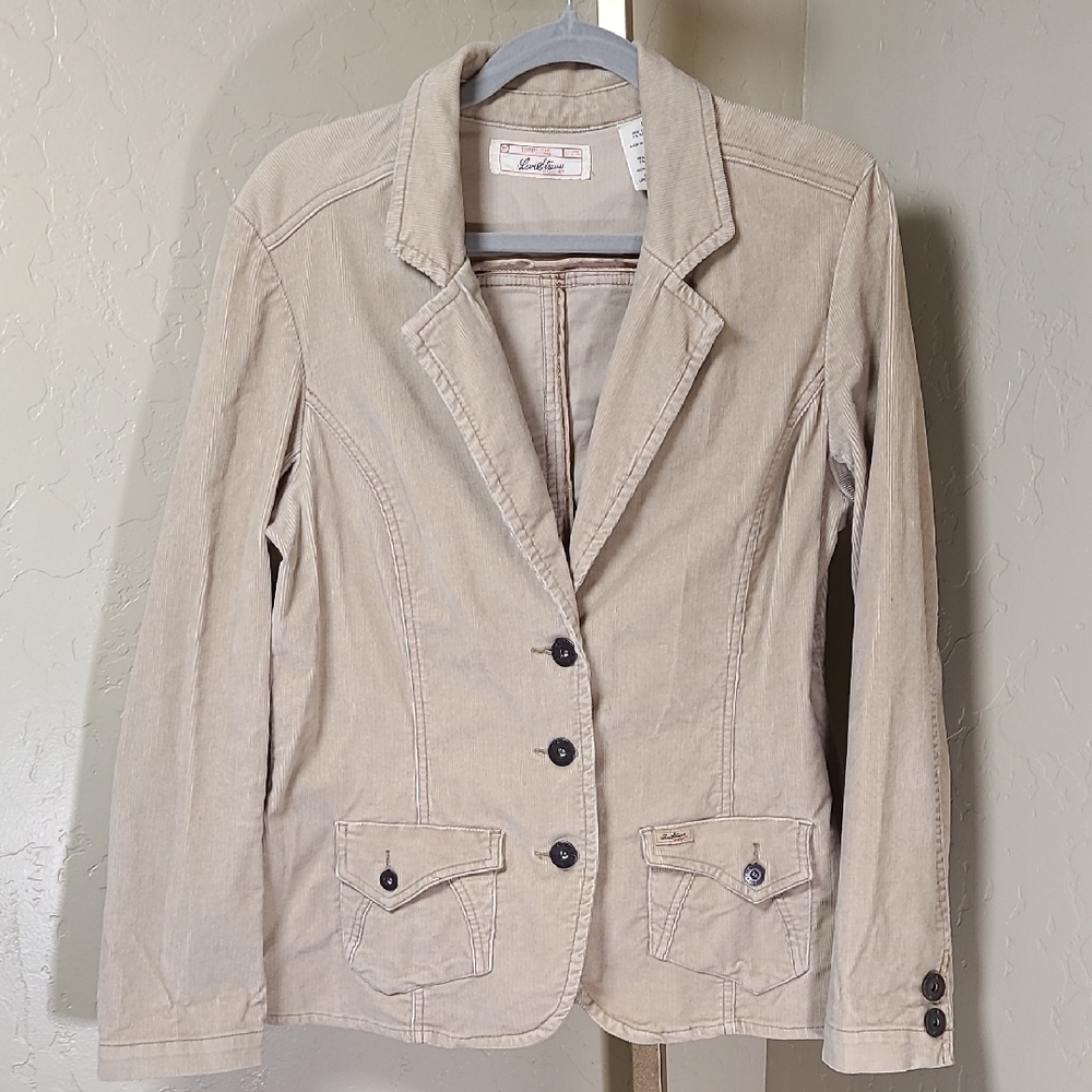 Signature by Levi‎ Strauss Women's Tan Cream  Corduroy Blazer Large